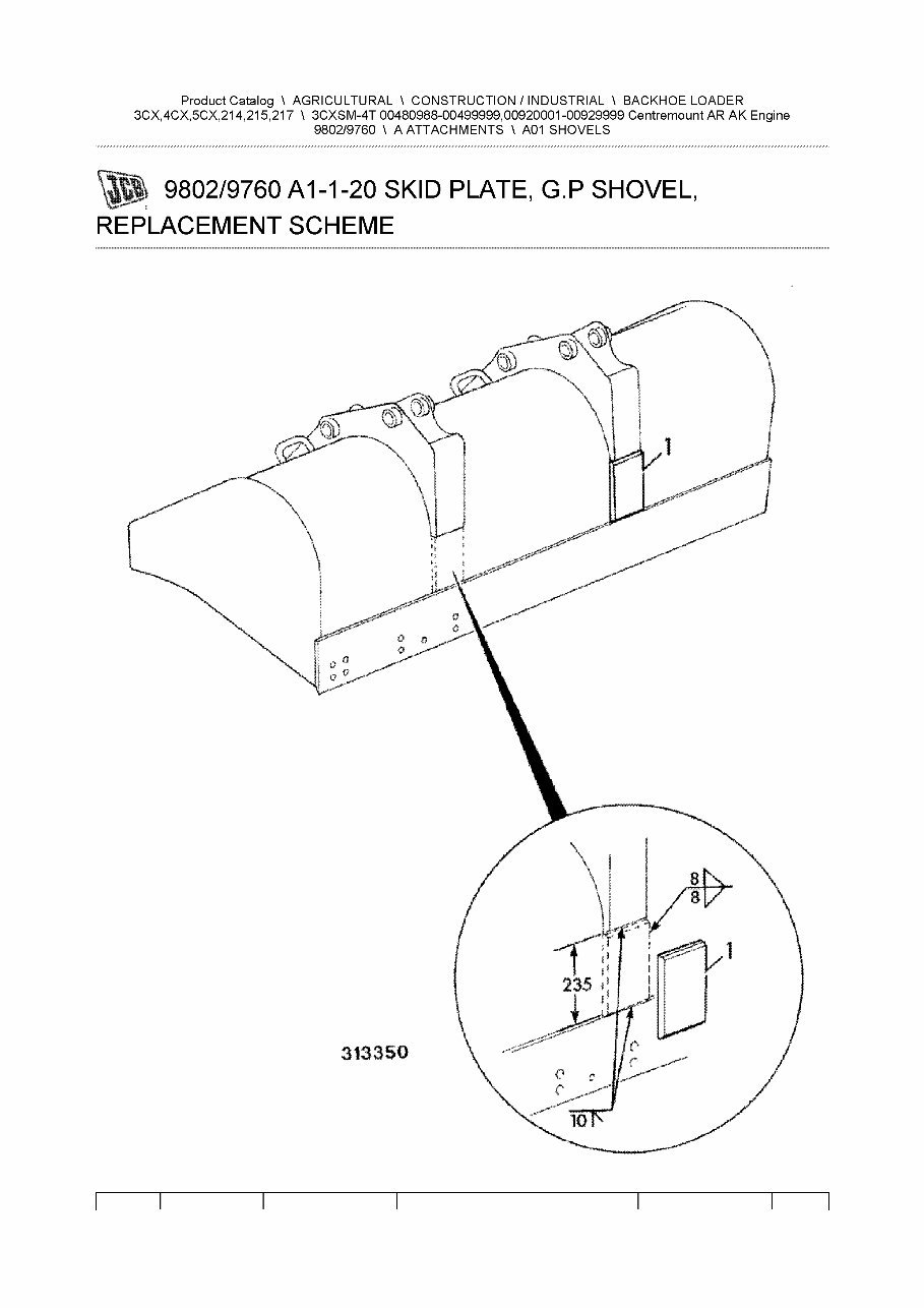 JCB 3CX-4T BACKHOE Loader Parts Catalog Manual (SER. NUMBER 00480988-00499999, 00920001-00929999) preview img 2