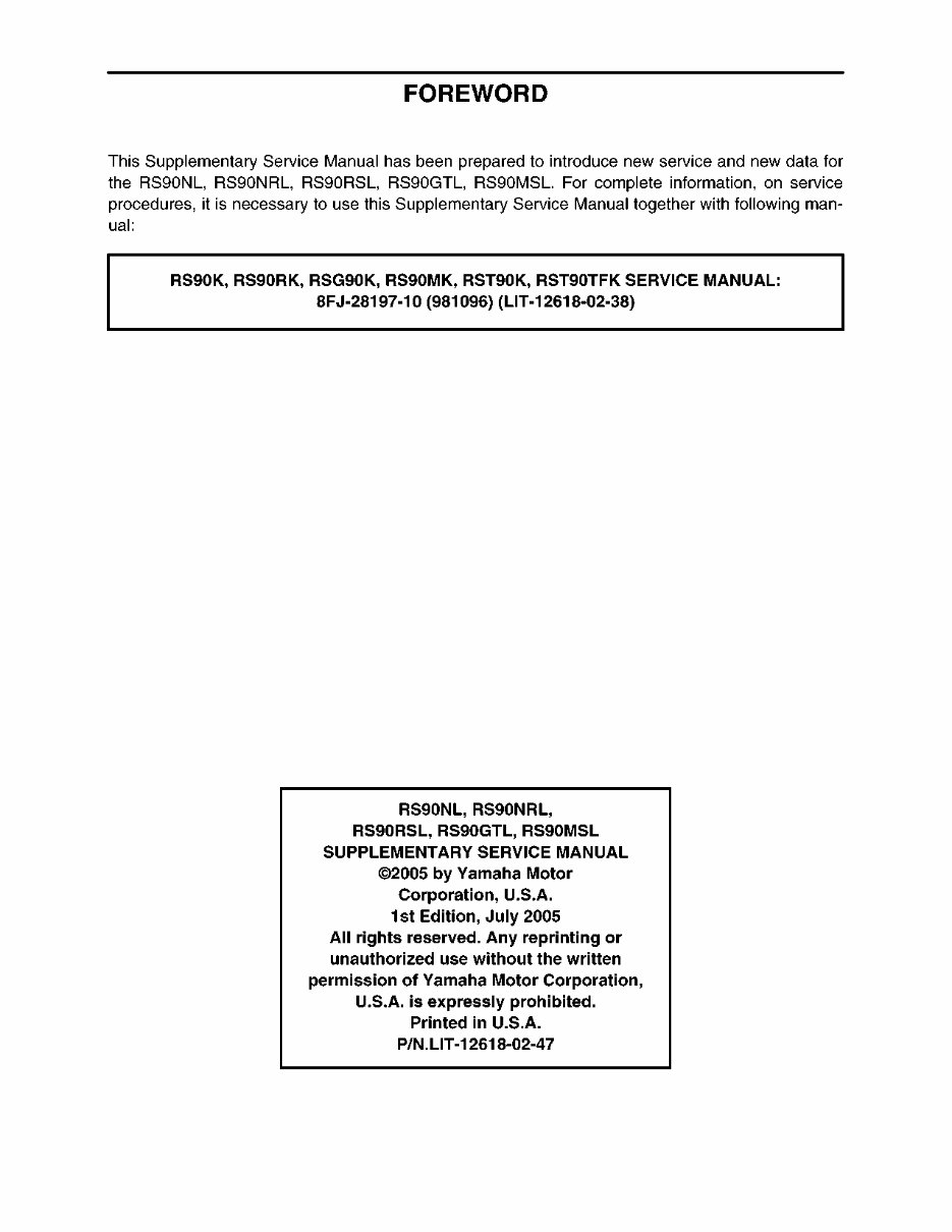 2007 Yamaha RS Venture GT OEM Service & Repair Manual preview img 3