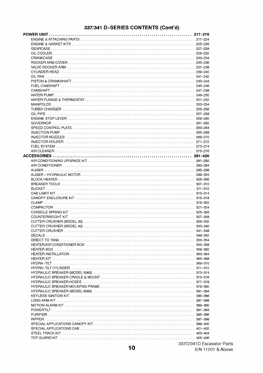 Bobcat 337/341 D-Series Excavators Parts Catalog preview img 4