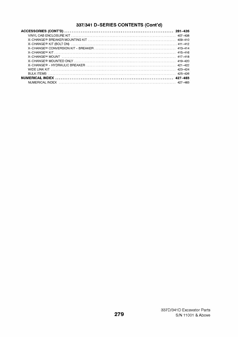 Bobcat 337/341 D-Series Excavators Parts Catalog preview img 8