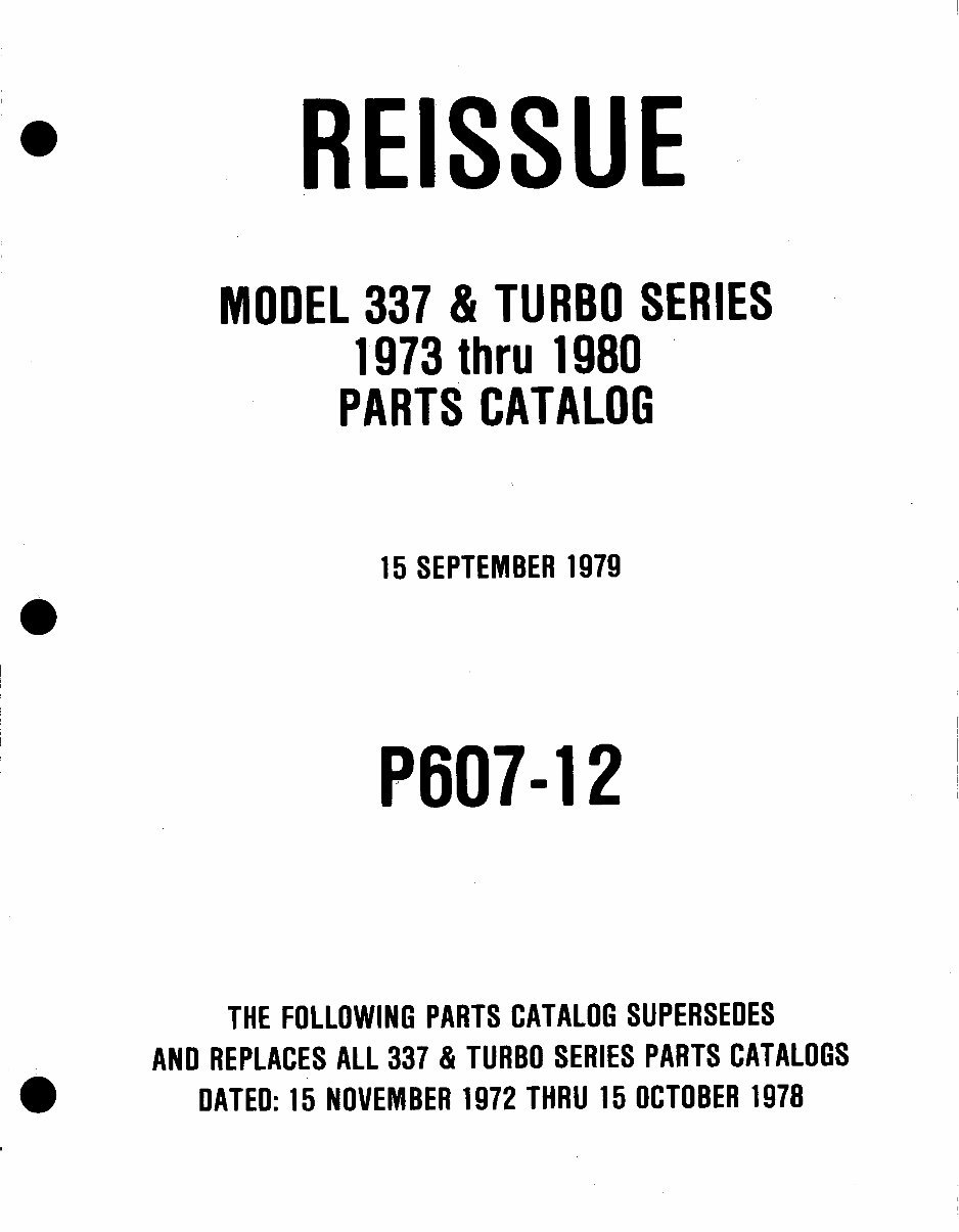 1973-1980 Cessna Model 337 & Turbo Serie Parts Catalog preview img 1