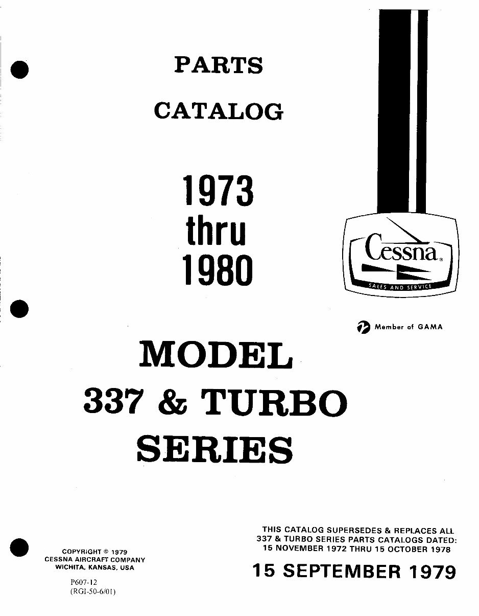 1973-1980 Cessna Model 337 & Turbo Serie Parts Catalog preview img 2