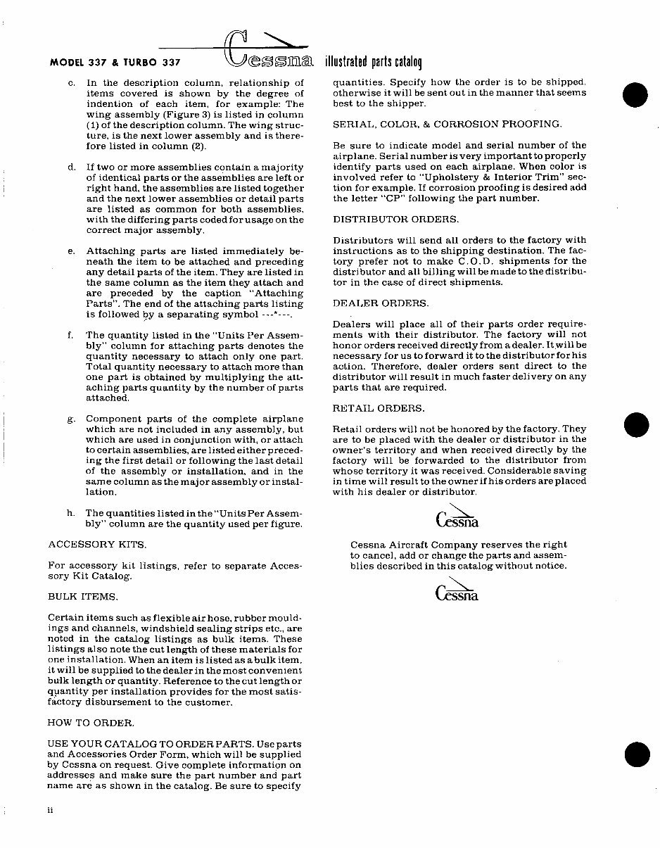1973-1980 Cessna Model 337 & Turbo Serie Parts Catalog preview img 6