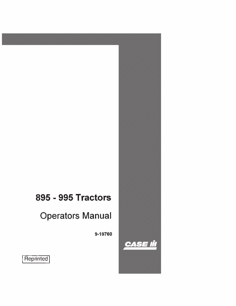 CASE IH 895 895 With CARRARO MFD AXEL Tractor Operators Manual preview img 1