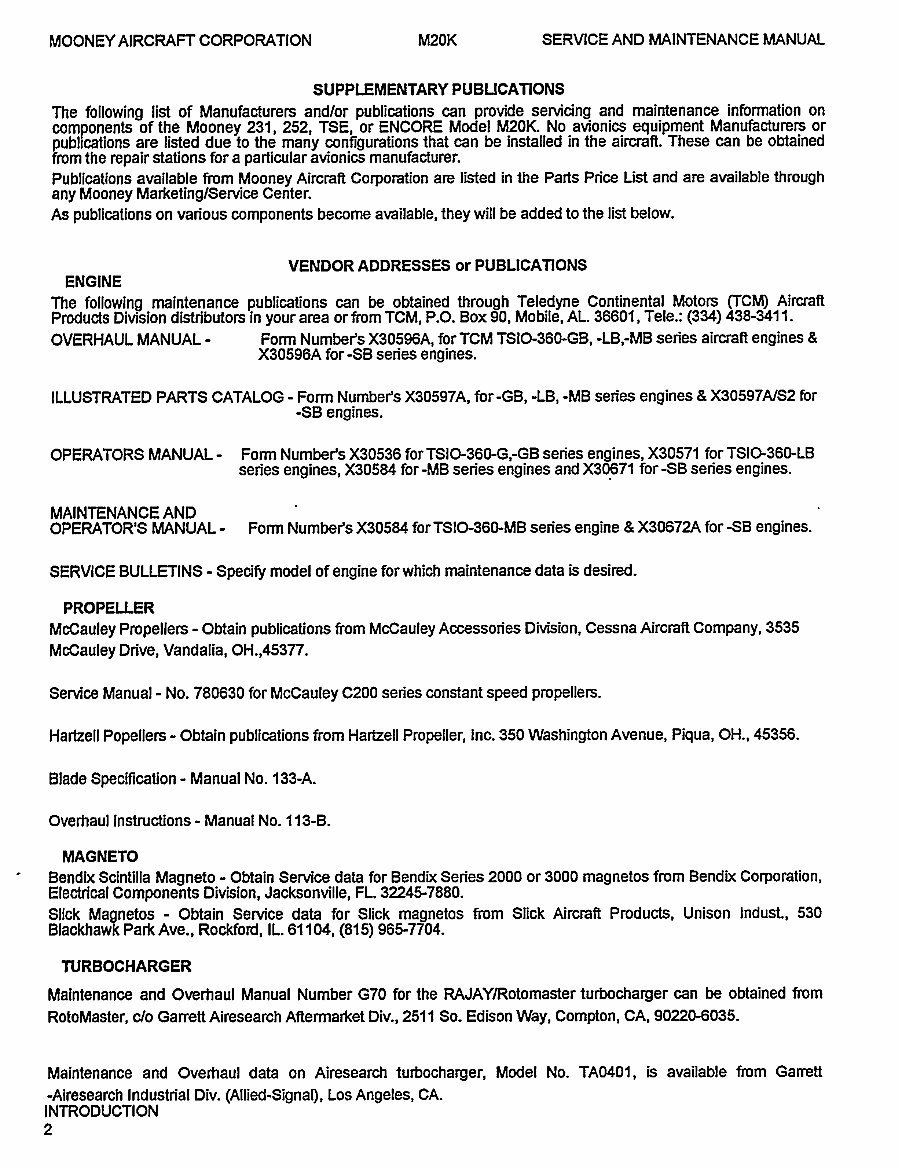Mooney M20K 231 252 service maintenance manual preview img 4