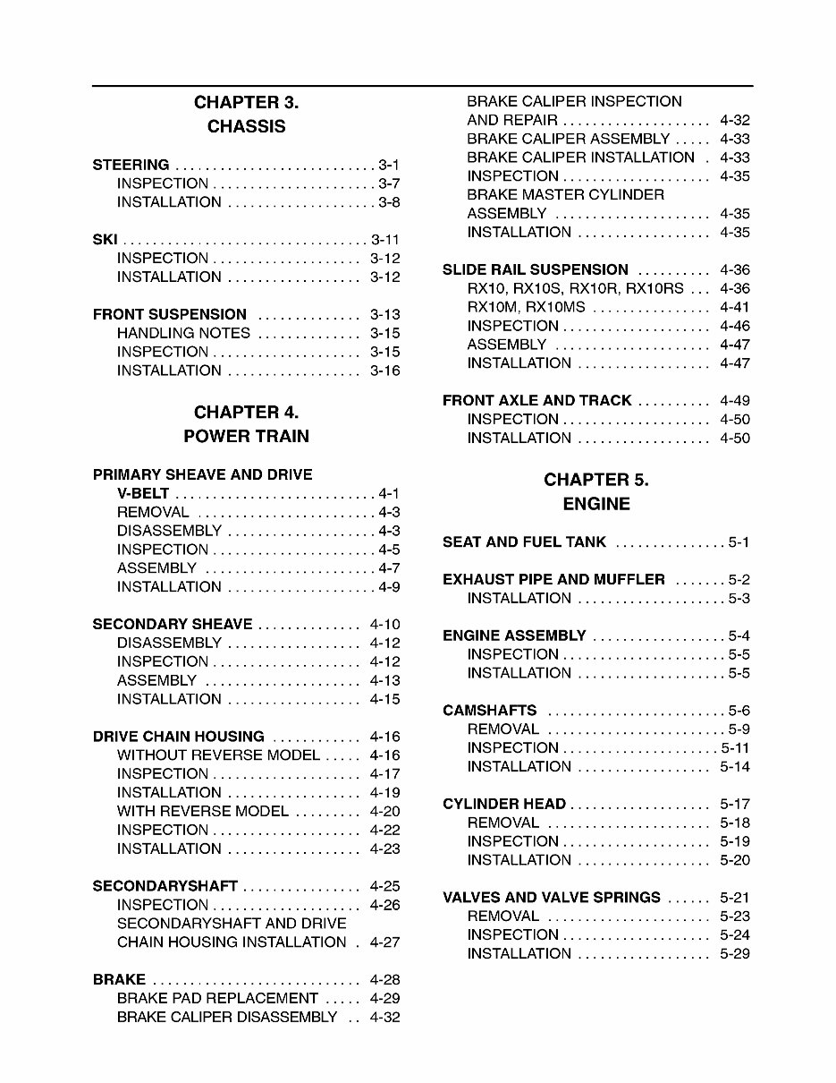 2006-2012 Yamaha APEX ATTAK RX10 Snowmobile Service Manual preview img 9