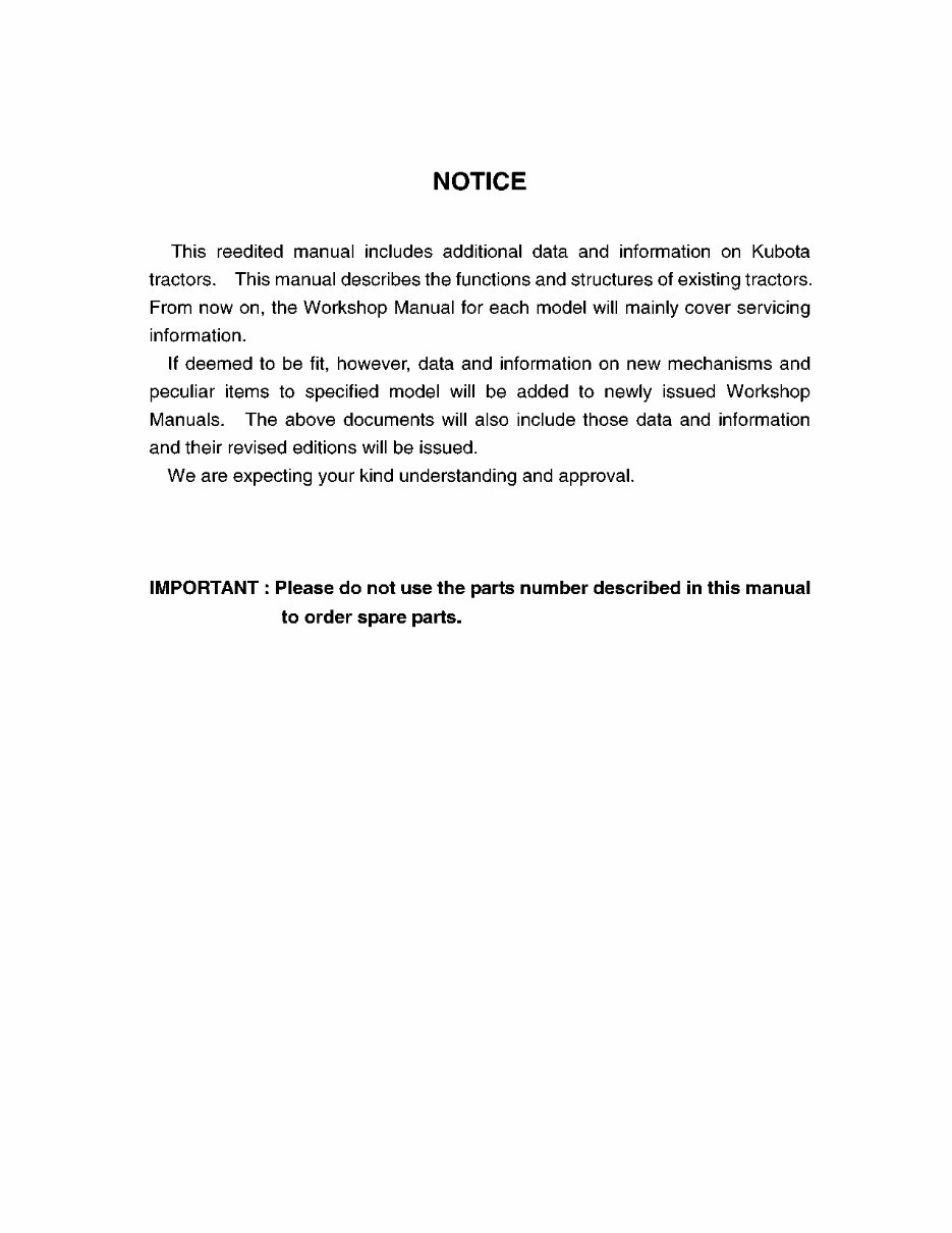 Kubota All Tractor - Mechanism Service Repair Manual preview img 2