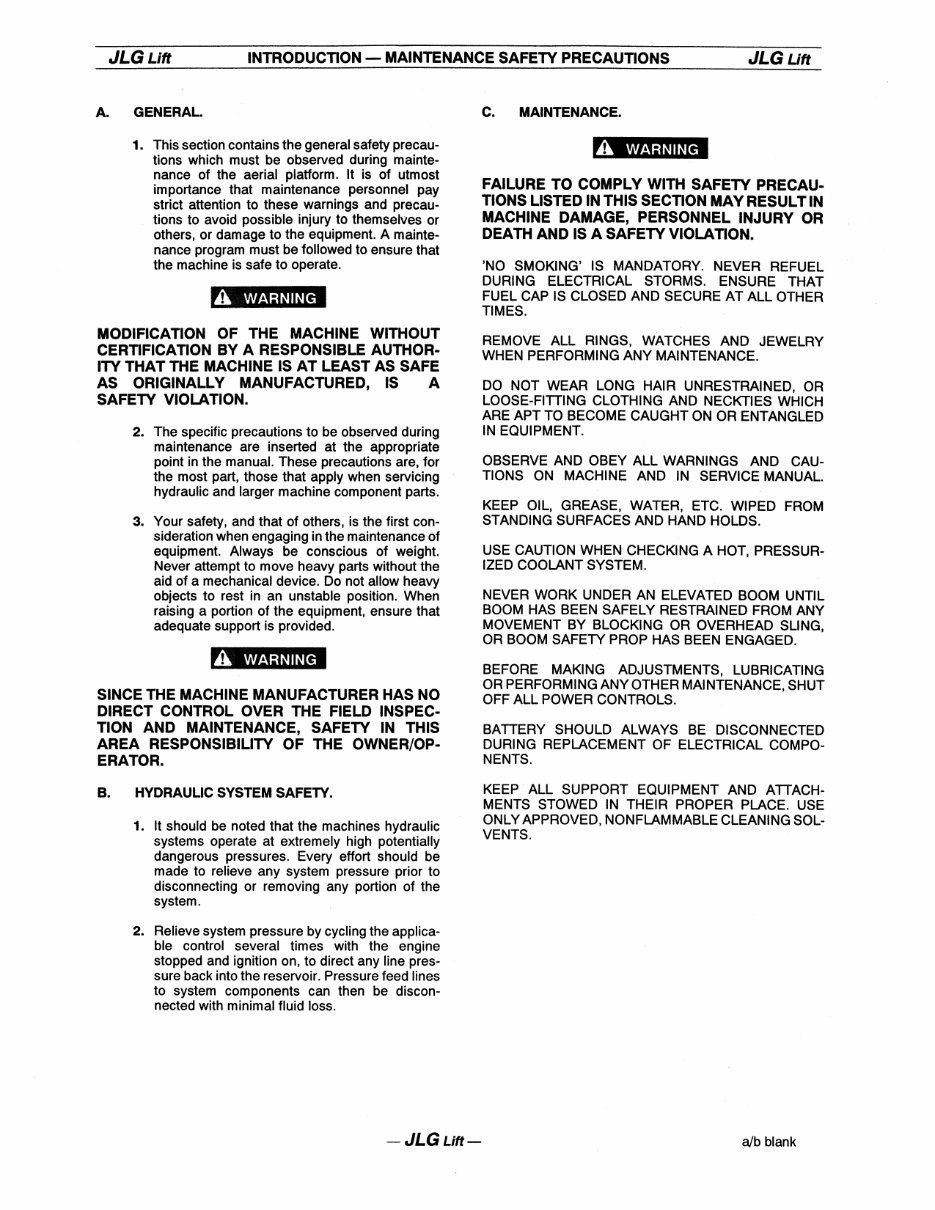 JLG Boom Lifts 60H,70H ANSI* Factory Service / Repair/ Workshop Manual ! (P/N: 3120630) | Online Manuals preview img 3