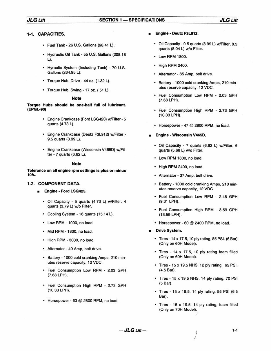 JLG Boom Lifts 60H,70H ANSI* Factory Service / Repair/ Workshop Manual ! (P/N: 3120630) | Online Manuals preview img 7