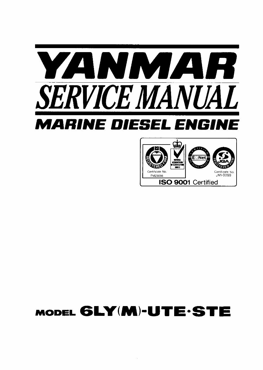 YANMAR 6LY Series Marine Diesel Workshop Service Manual preview img 2