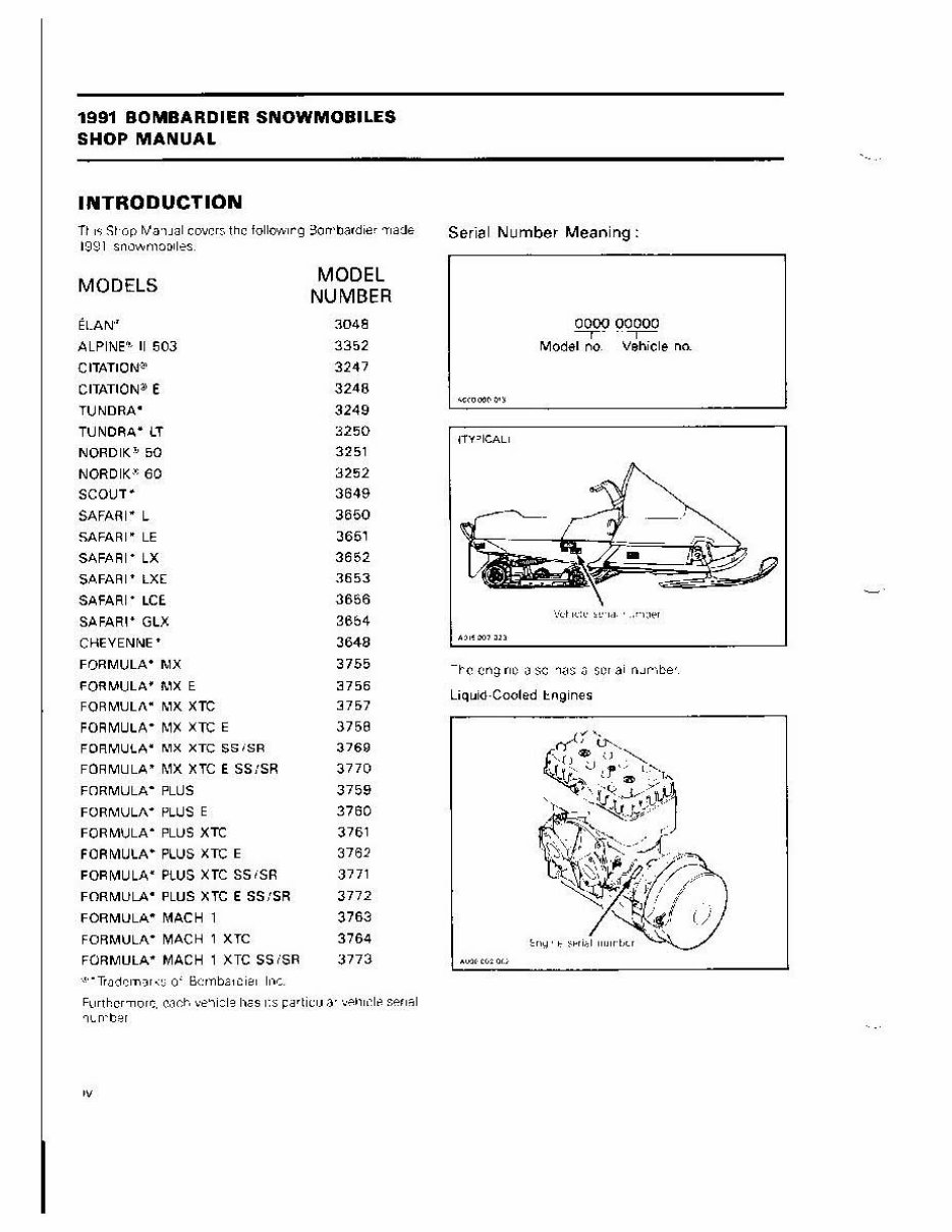 1991 SKI DOO SAFARI GLX Factory Service & Work Shop Manual preview img 2