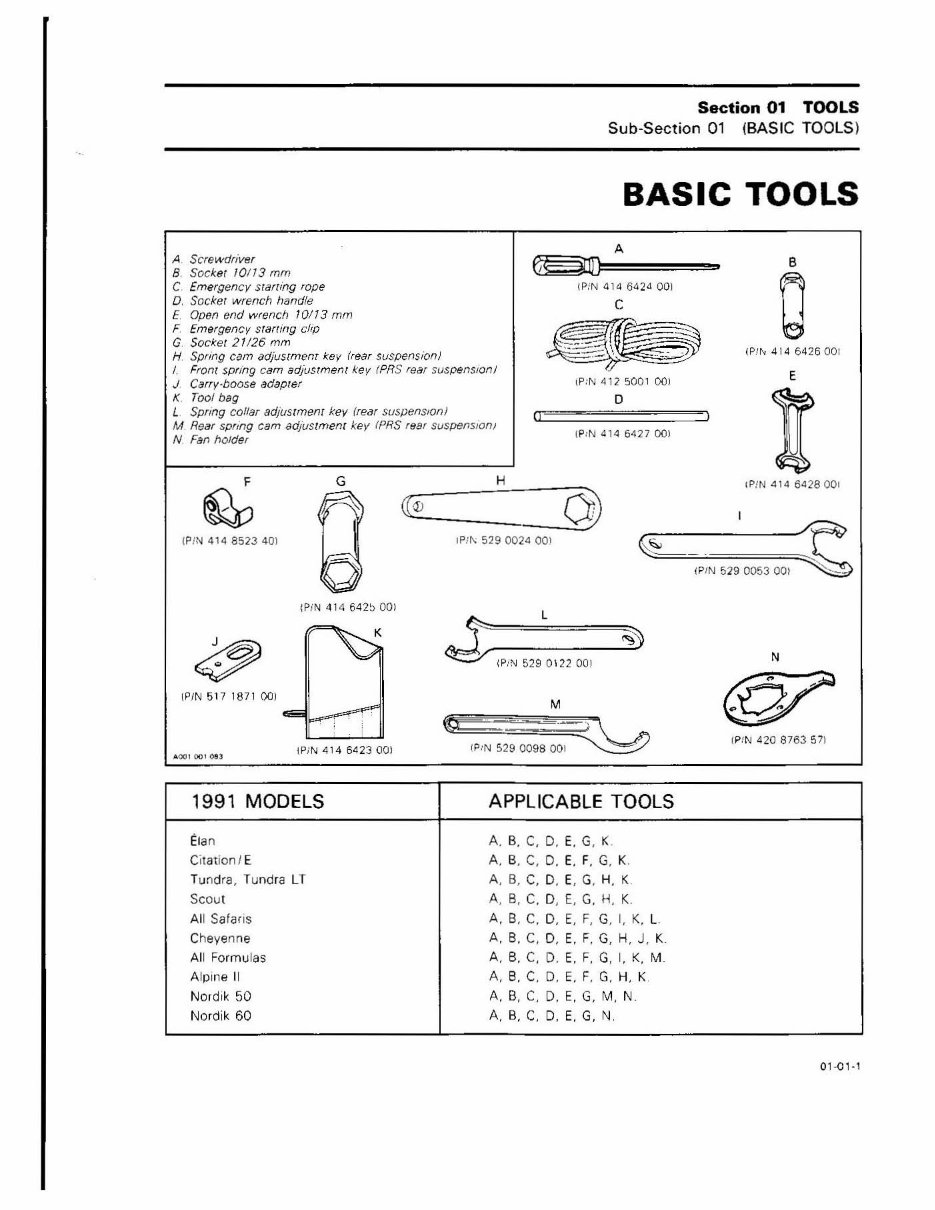 1991 SKI DOO SAFARI GLX Factory Service & Work Shop Manual preview img 5