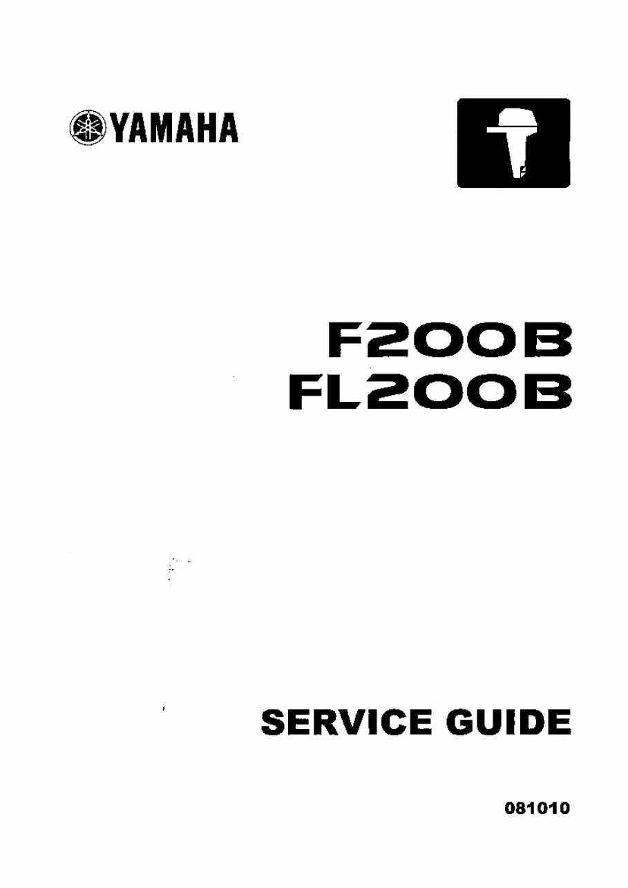 Yamaha 200HP (F200B/FL200B) Outboards OEM Service & Repair Manual preview img 1