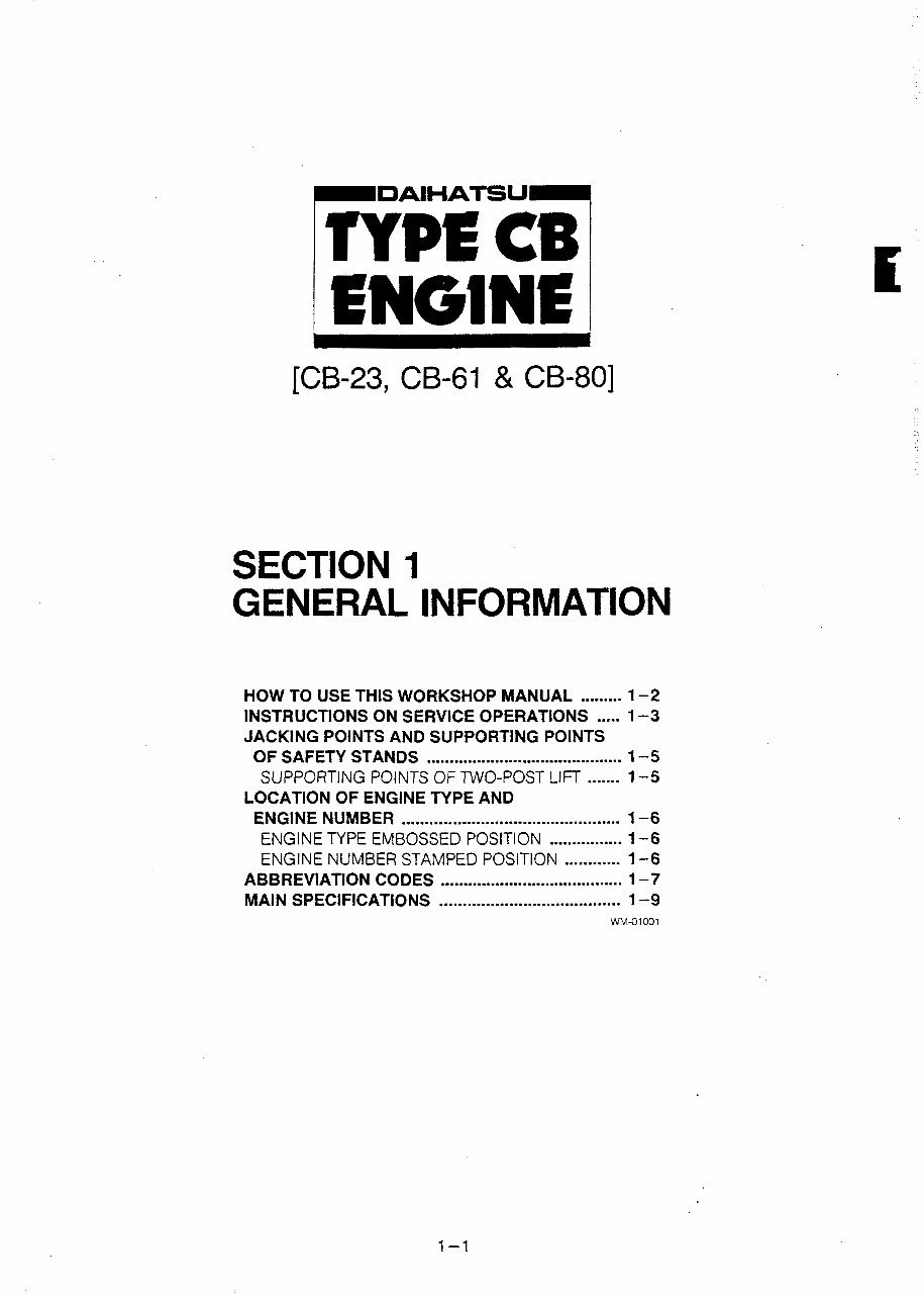 Daihatsu Charade Type CB Engine (CB-23, CB-61, CB-80) Service & Repair Manual - ! preview img 7