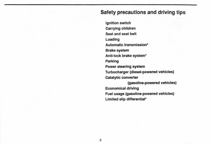 1998 Hyundai Galloper Owner's Manual preview img 6