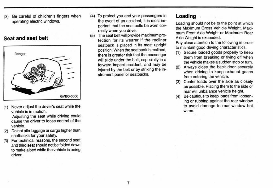 1998 Hyundai Galloper Owner's Manual preview img 8