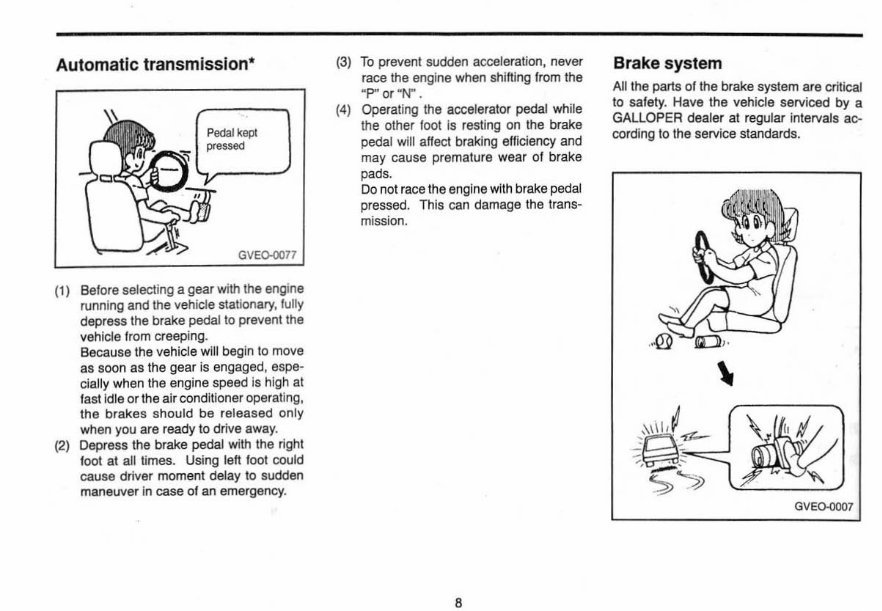 1998 Hyundai Galloper Owner's Manual preview img 9