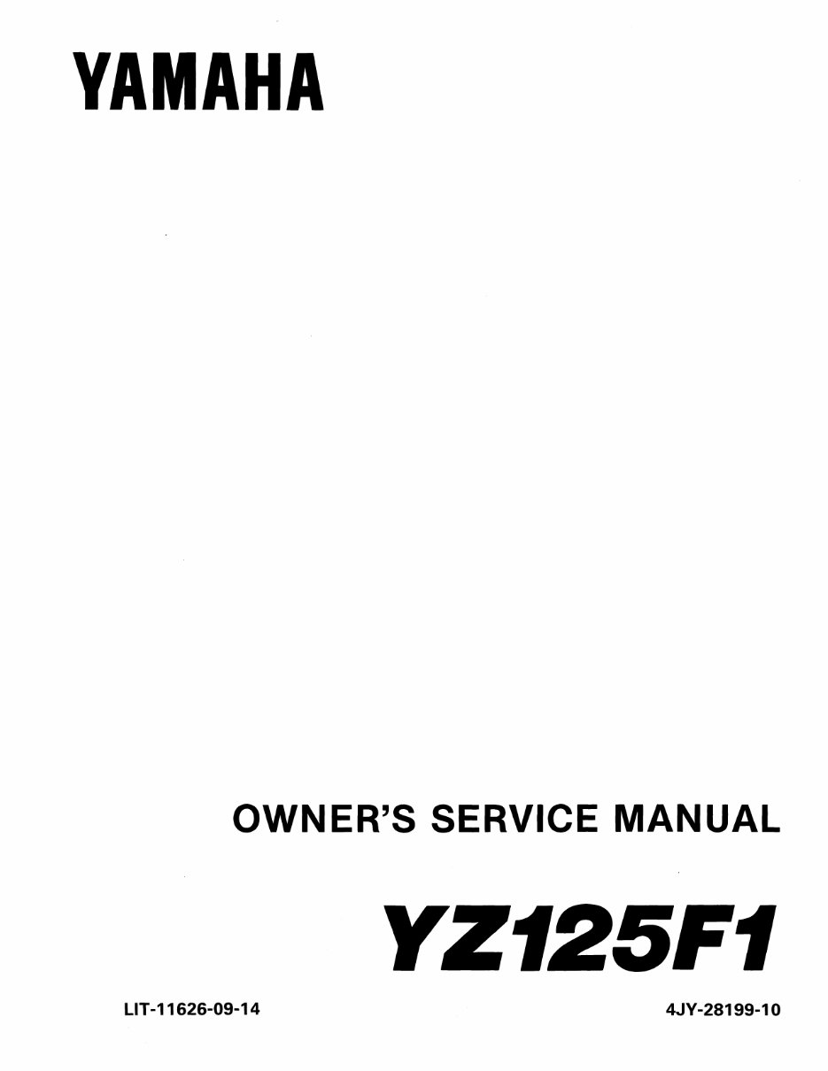 YAMAHA YZ125 Full Service & Repair Manual 1992-1993 preview img 1