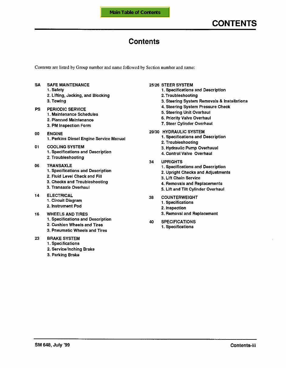 CLARK Forklift CMP 40, CMP 45, CMP 50S Service Repair Manual preview img 3