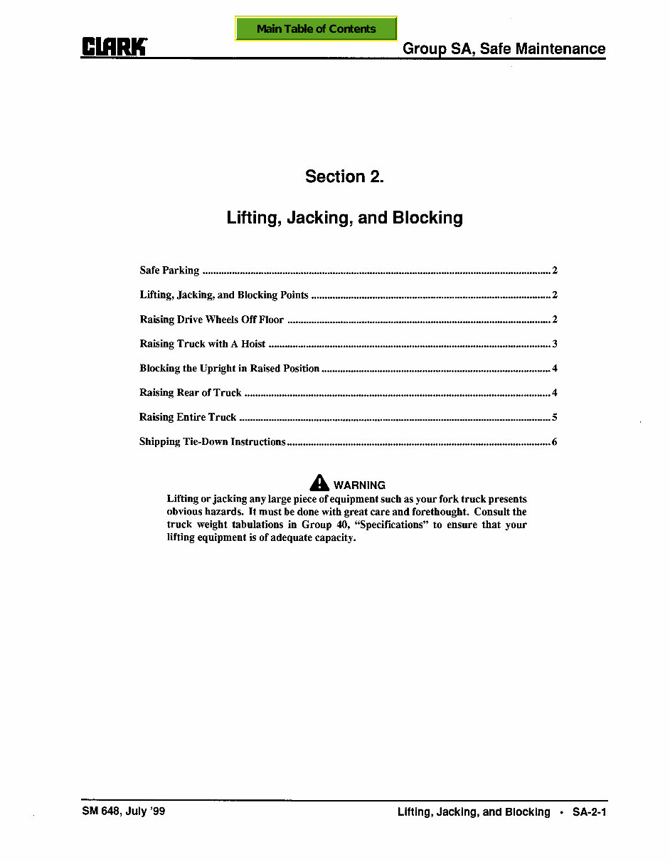 CLARK Forklift CMP 40, CMP 45, CMP 50S Service Repair Manual preview img 7