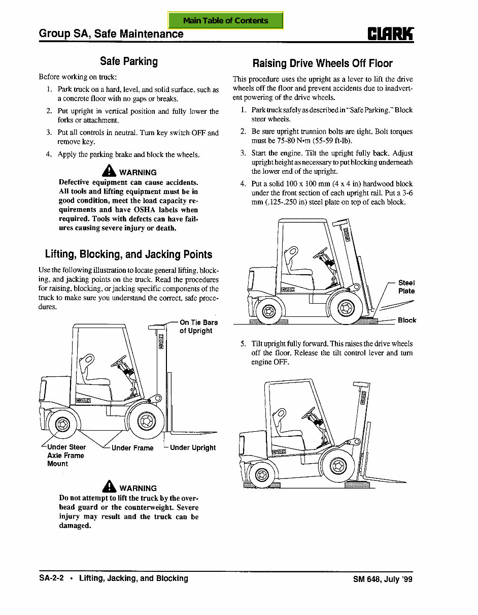 CLARK Forklift CMP 40, CMP 45, CMP 50S Service Repair Manual preview img 8