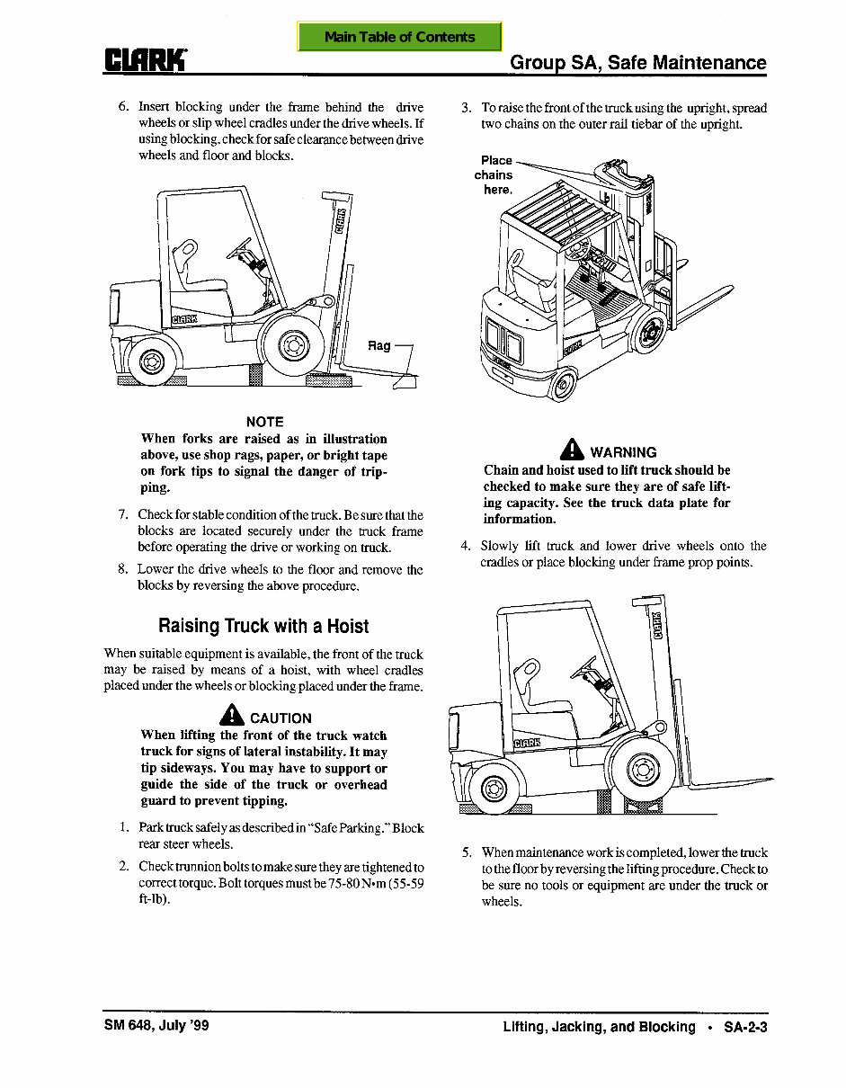CLARK Forklift CMP 40, CMP 45, CMP 50S Service Repair Manual preview img 9
