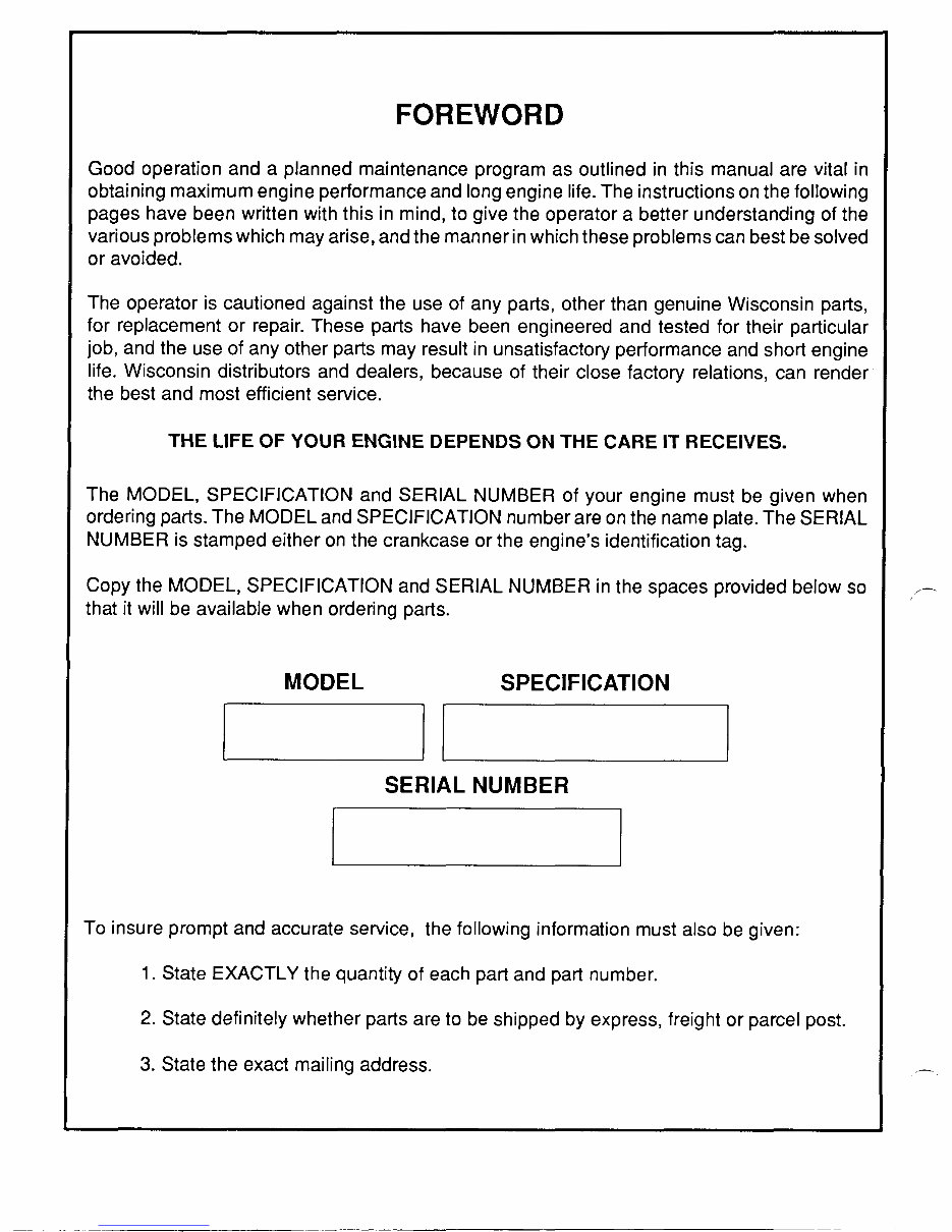 WISCONSIN V465D V460D V461D Engine Workshop Repair Manual preview img 2