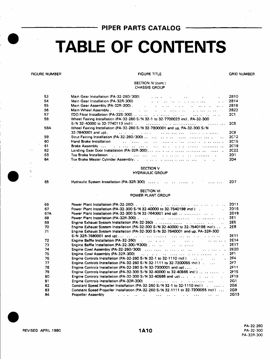 Piper PA32-260 PA32-300 PA32R-300 Cherokee Six Lance Service Manual & Parts Catalog - preview img 10