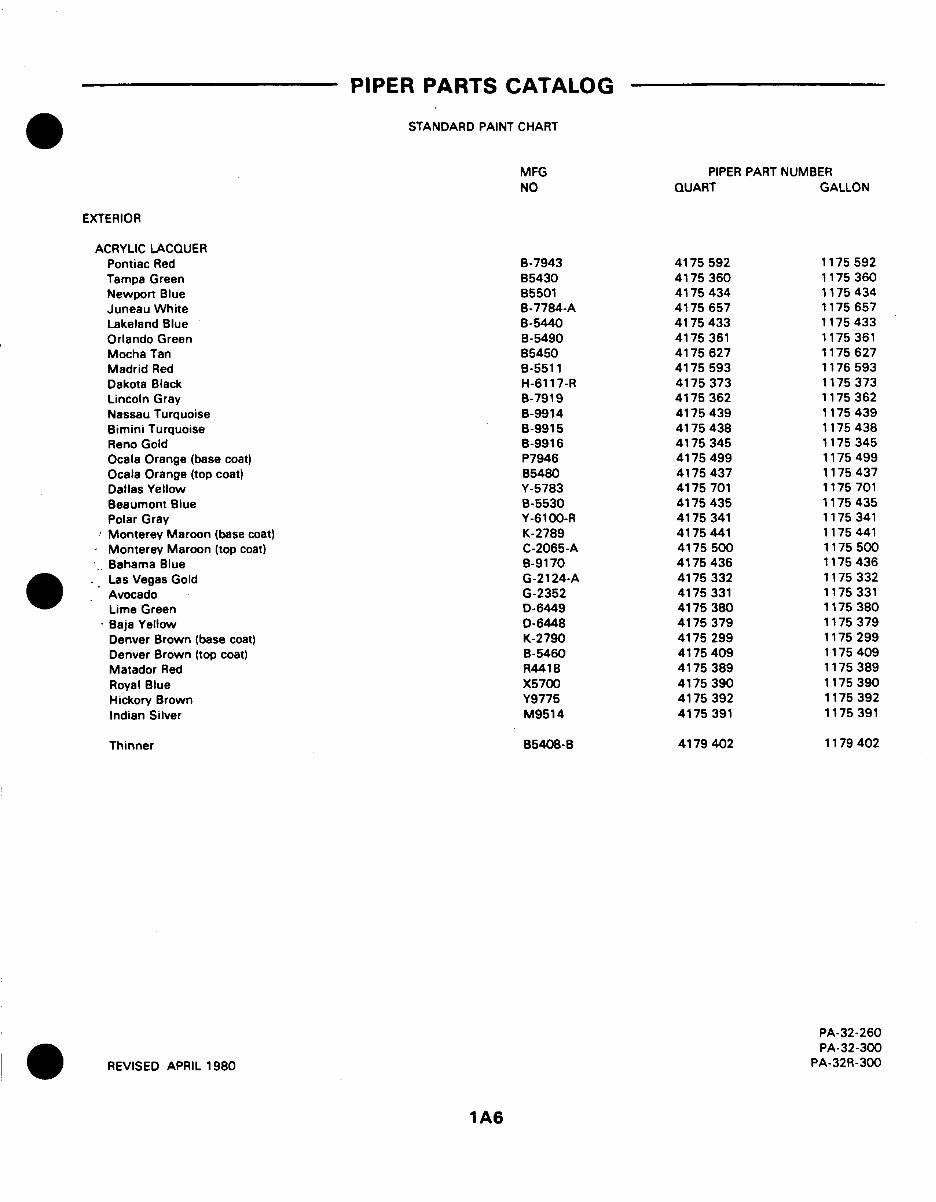 Piper PA32-260 PA32-300 PA32R-300 Cherokee Six Lance Service Manual & Parts Catalog - preview img 6