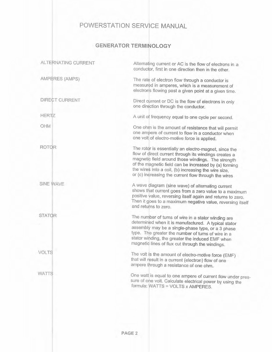 COLEMAN POWER STATION Electric Generator Service Manual preview img 4