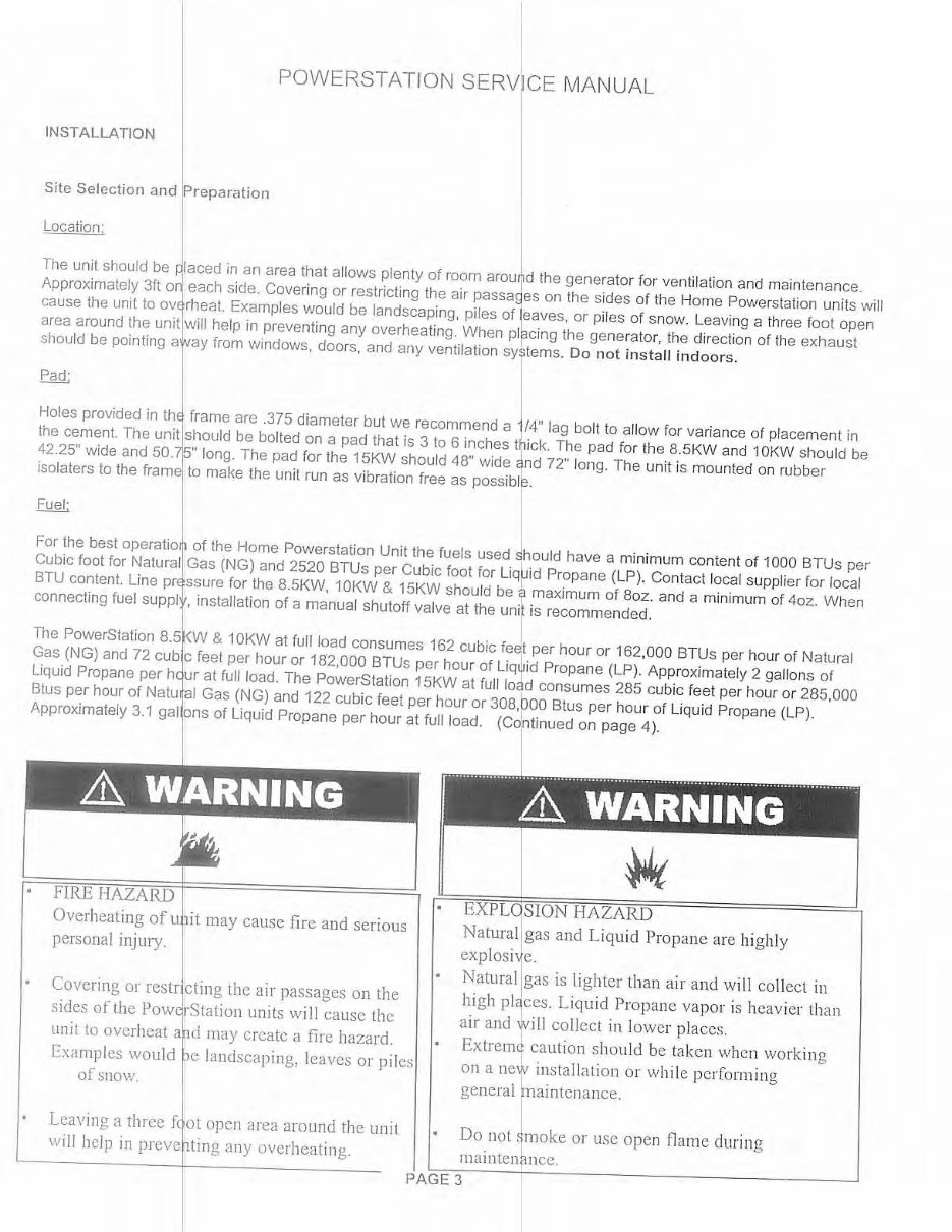 COLEMAN POWER STATION Electric Generator Service Manual preview img 5