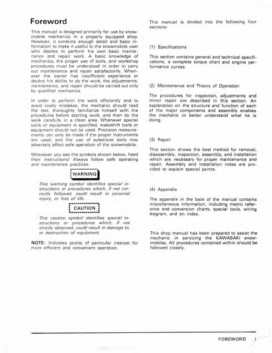 1979 KAWASAKI DRIFTER 340 Snowmobile Service & Shop Repair Manual Instant preview img 1