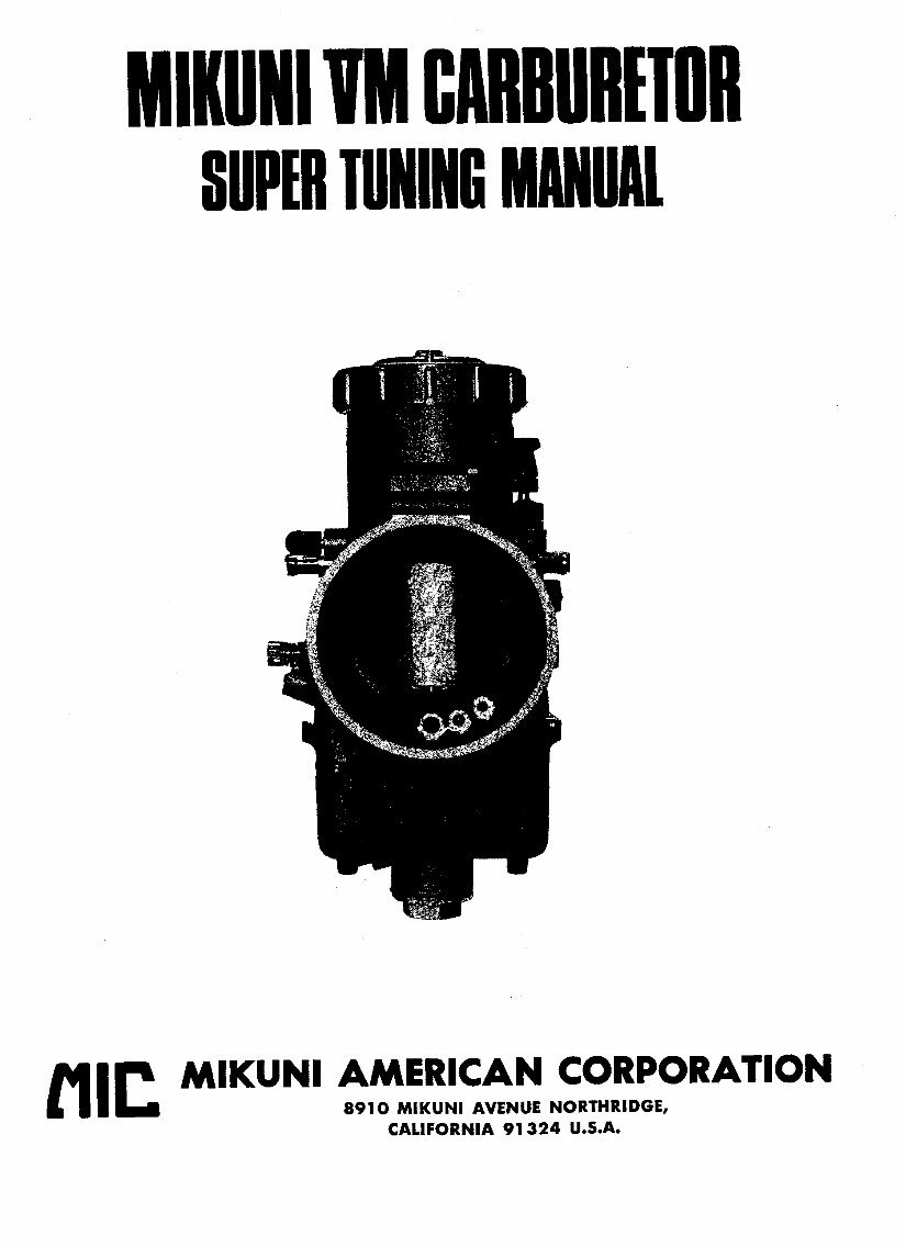 MIKUNI VM CARBURETOR SUPER TUNING Manual preview img 1
