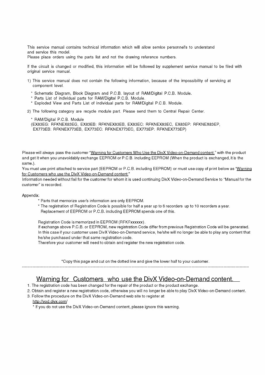 Panasonic DMR-EX83 + EX773 Series Service Manual & Repair Guide preview img 7