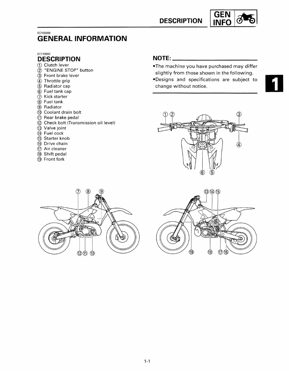 Yamaha YZ250 YZ 250 1997-2002 Workshop Manual preview img 6