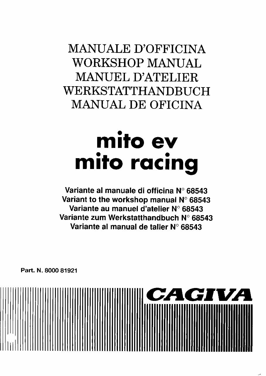 Cagiva Mito 125 Evolution EV Service Repair Workshop Manual preview img 1