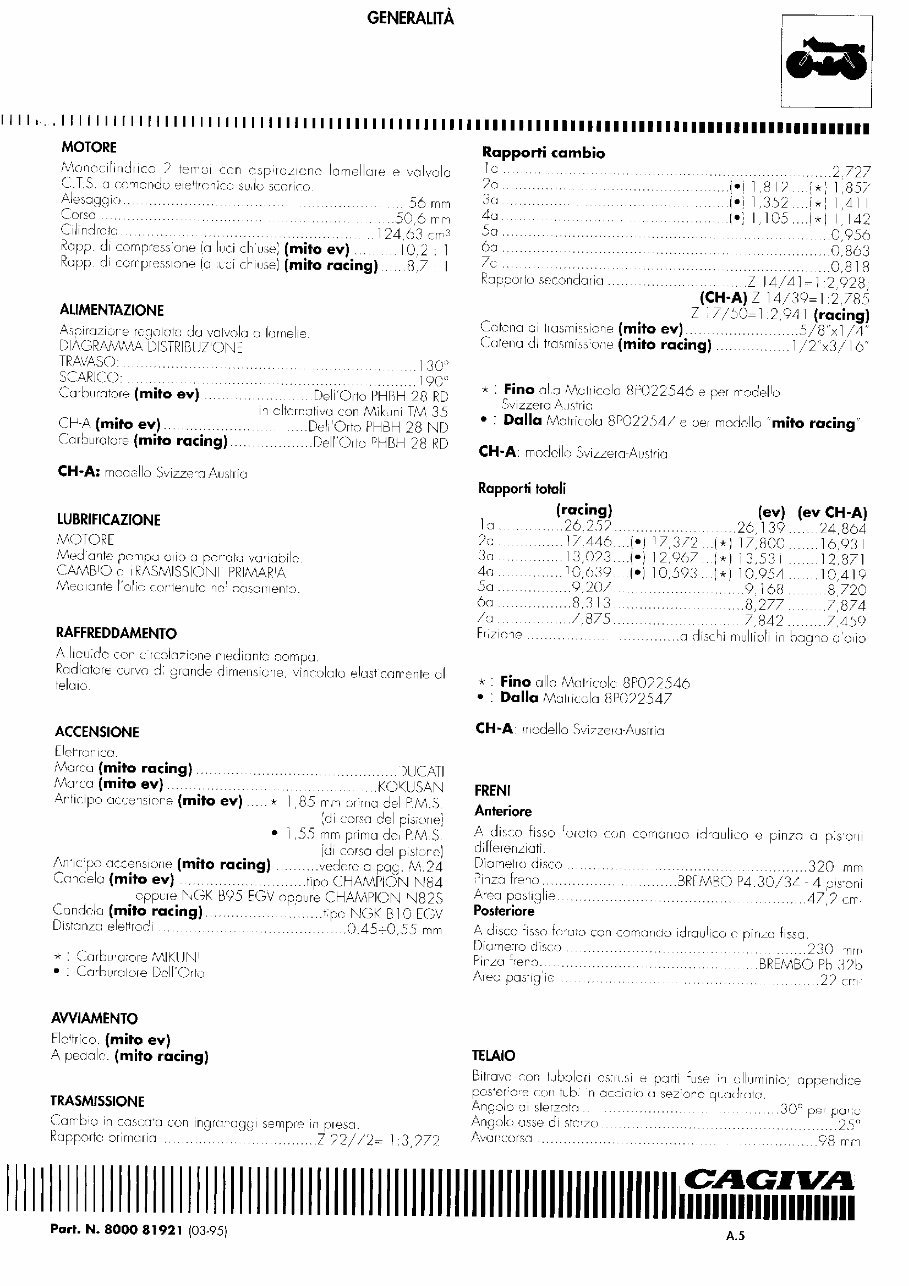 Cagiva Mito 125 Evolution EV Service Repair Workshop Manual preview img 7