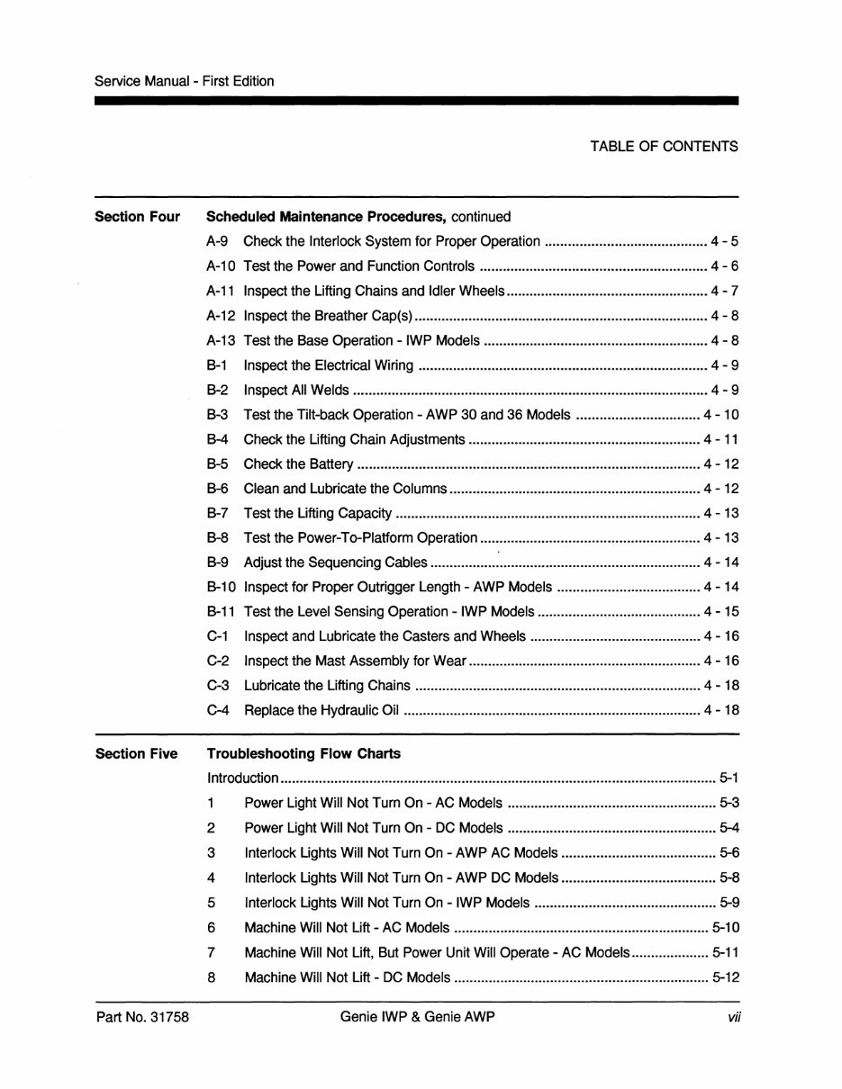 Genie AWP IWP Work Platform Service Repair Manual preview img 6
