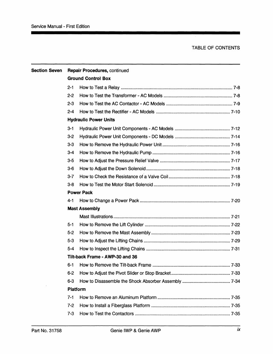 Genie AWP IWP Work Platform Service Repair Manual preview img 8