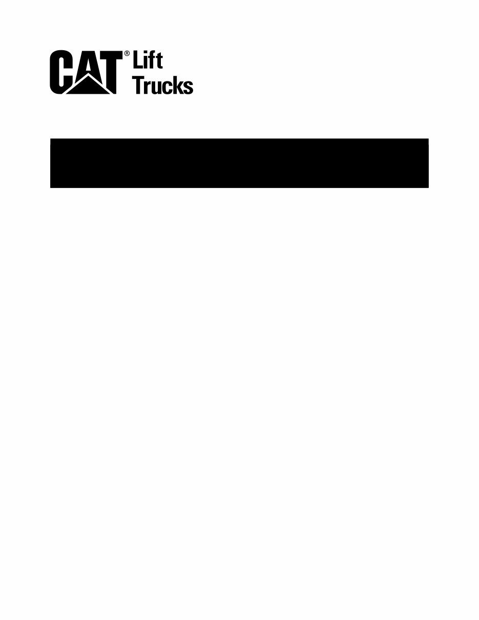 CAT Diesel Forklift Truck: DP40, DPL40, DPL45, DPL50 Workshop Service Manual preview img 1
