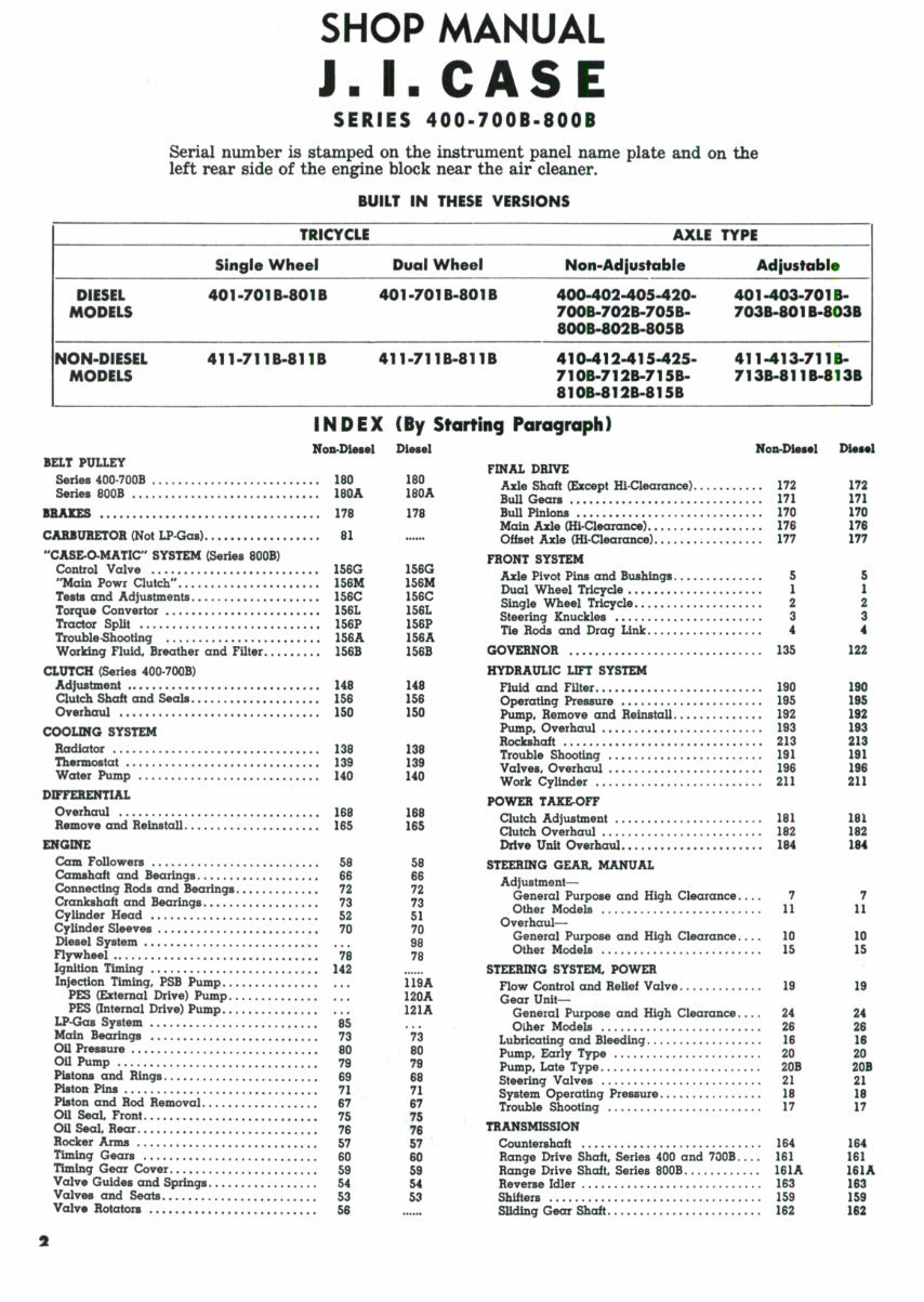 Case 701B, 703B, 711B, 713B Tractor Workshop Service Repair Manual - preview img 2