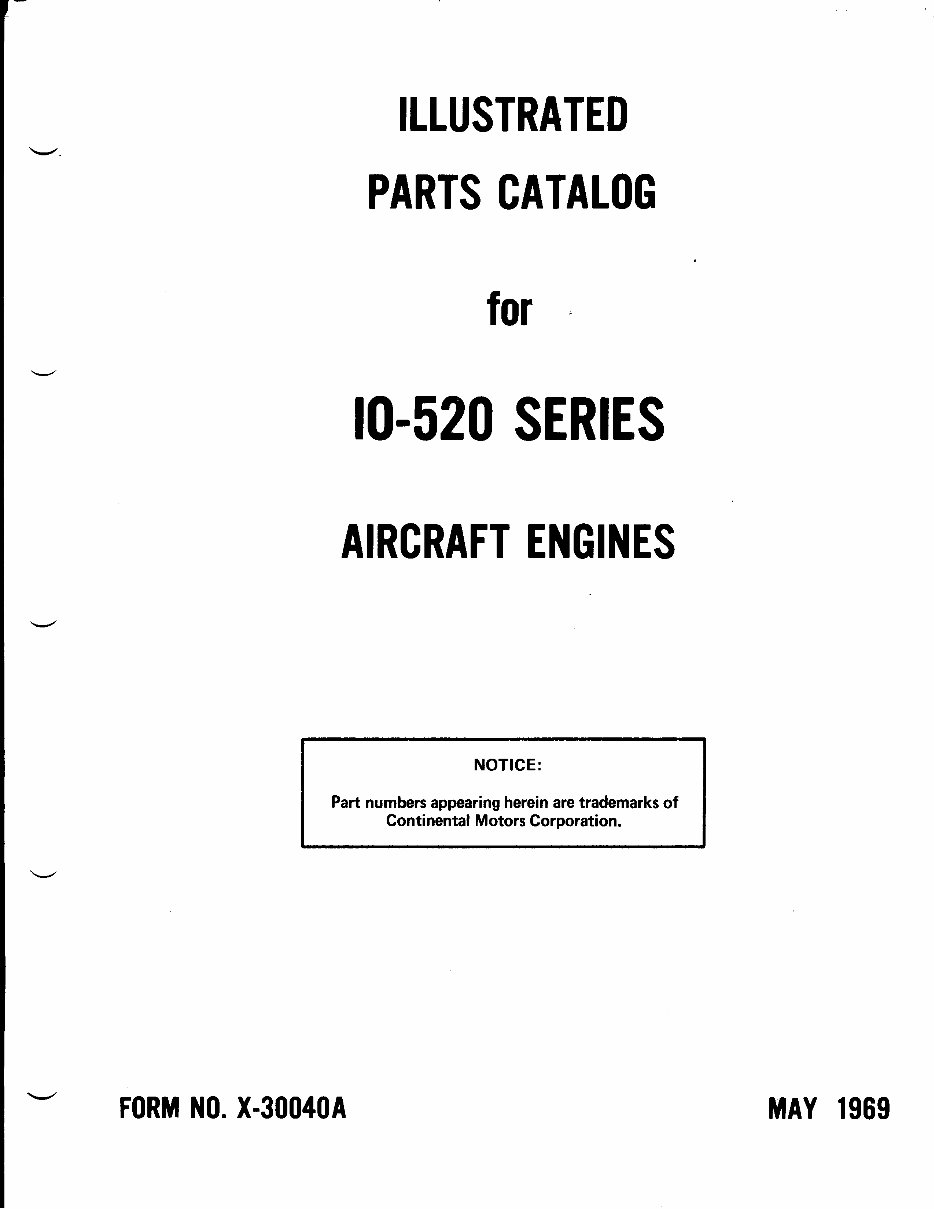 Continental Aircraft Engines IO-520 Parts Manual preview img 1