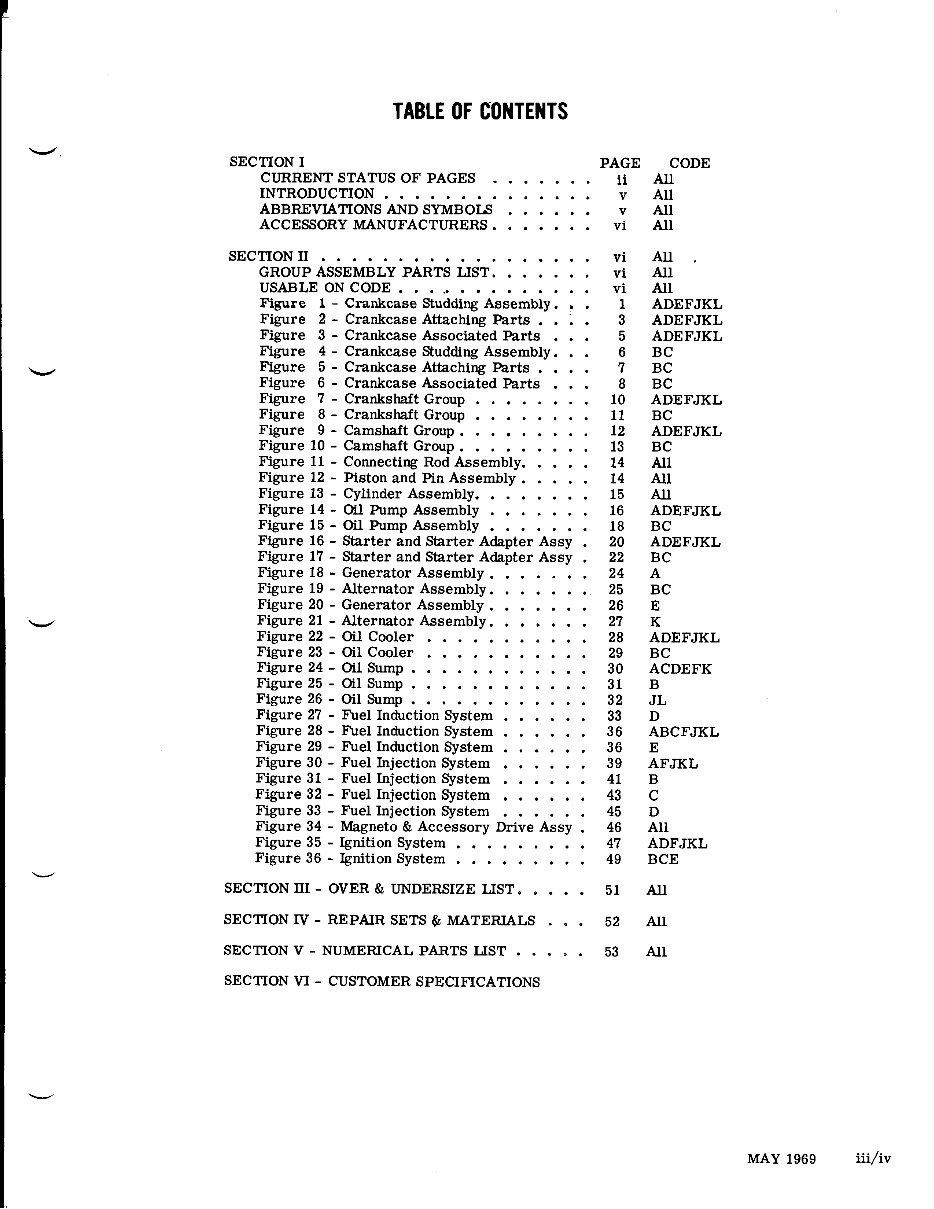 Continental Aircraft Engines IO-520 Parts Manual preview img 3