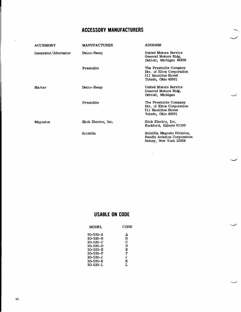Continental Aircraft Engines IO-520 Parts Manual preview img 5
