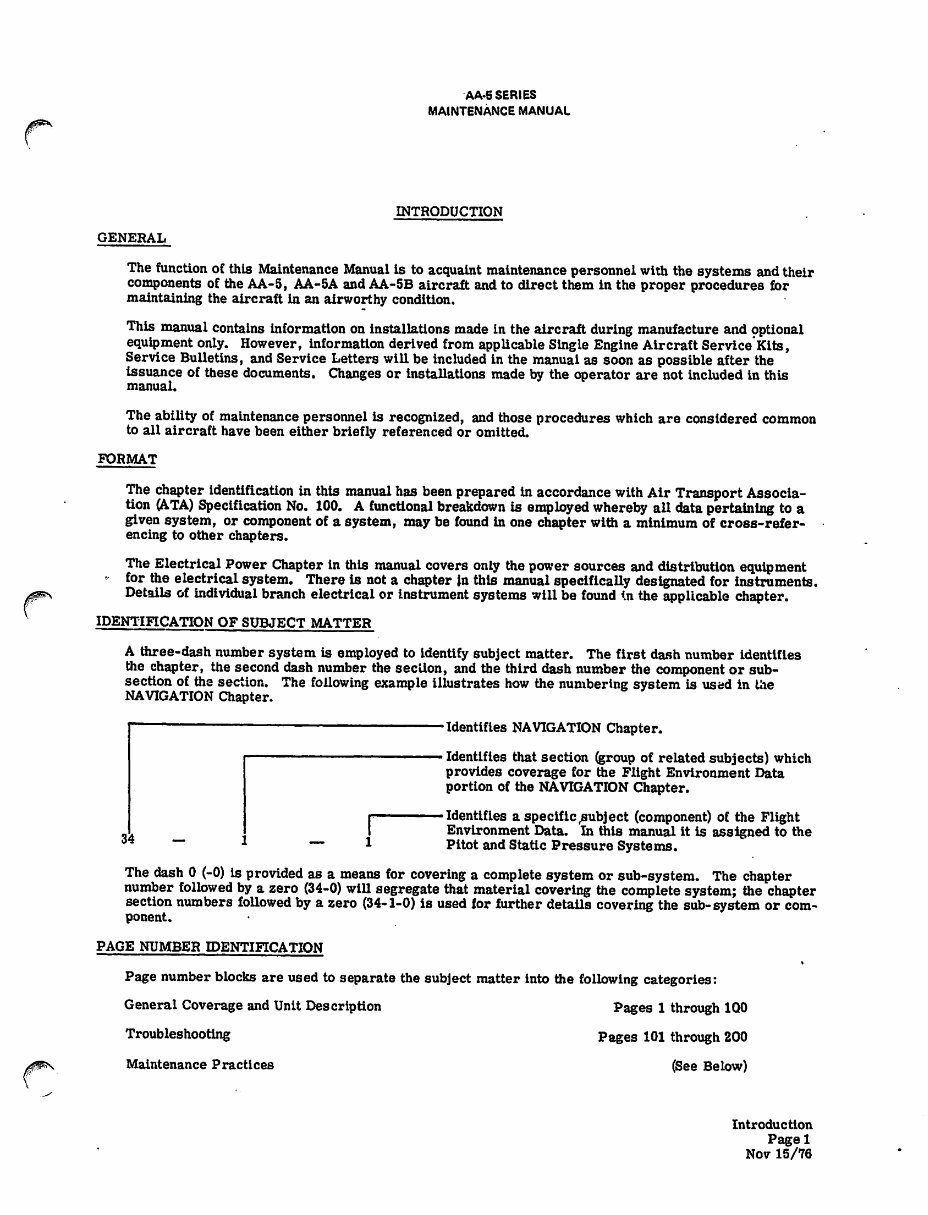 Grumman AA5 Traveler Cheetah Tiger Maintenance Manual preview img 4