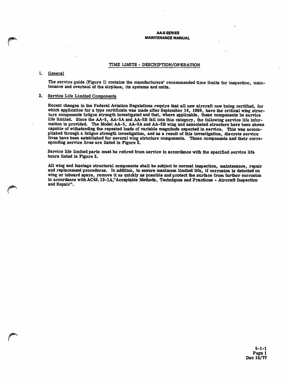 Grumman AA5 Traveler Cheetah Tiger Maintenance Manual preview img 9
