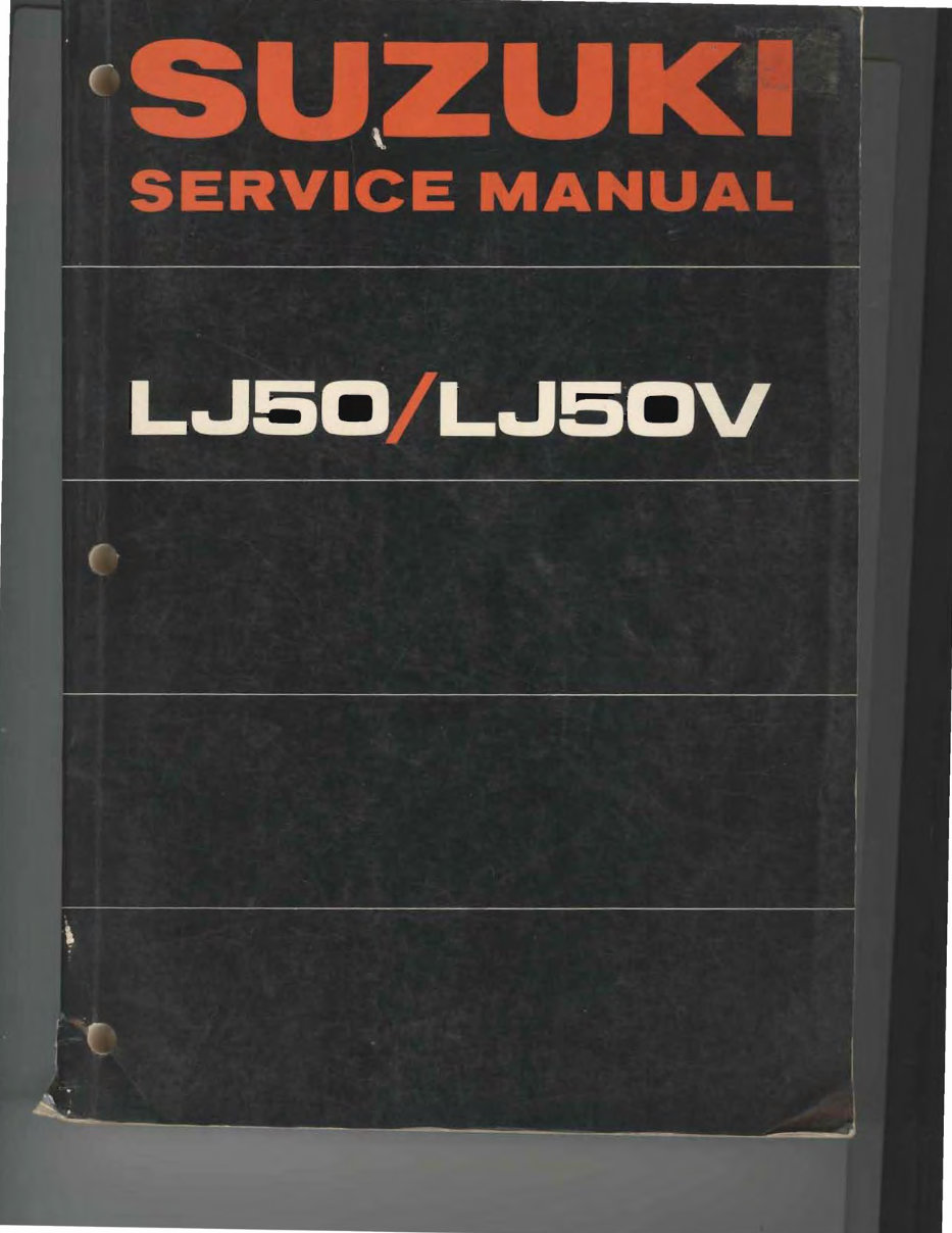 SUZUKI LJ50 LJ50V 4WD JIMNY & VAN FACTORY Workshop Manual preview img 1