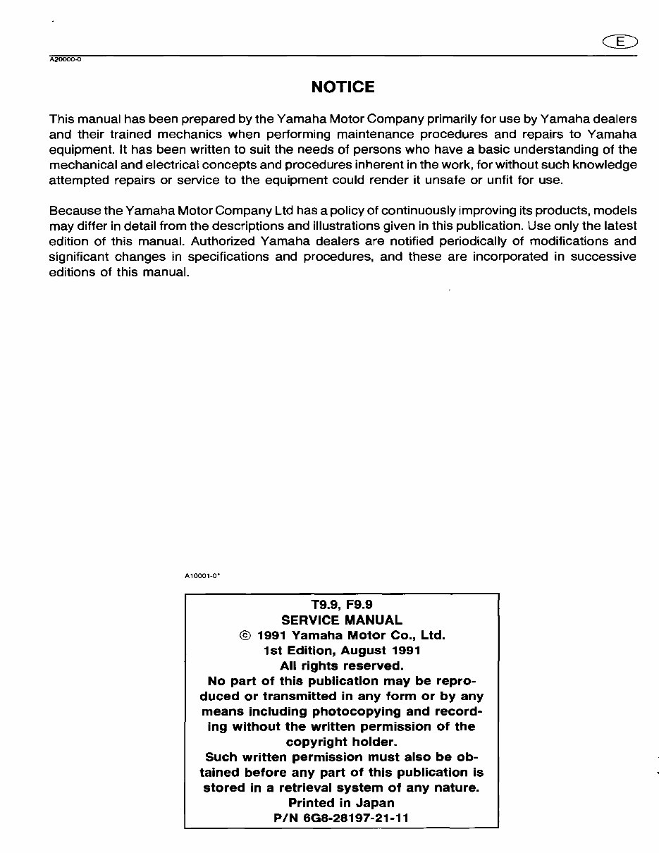 1995-2008 YAMAHA 9.9 4-STROKE HIGH THRUST OUTBOARD Repair preview img 3