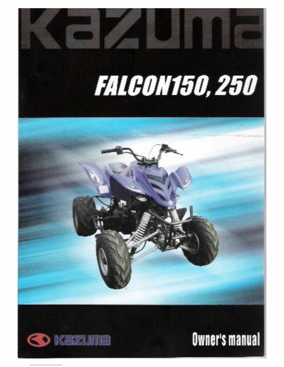 Kazuma Falcon 150/250cc Owners manual preview img 1