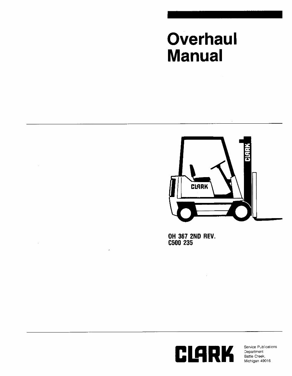 CLARK Forklift C500 20/30 Workshop Service Shop Repair Manual preview img 2